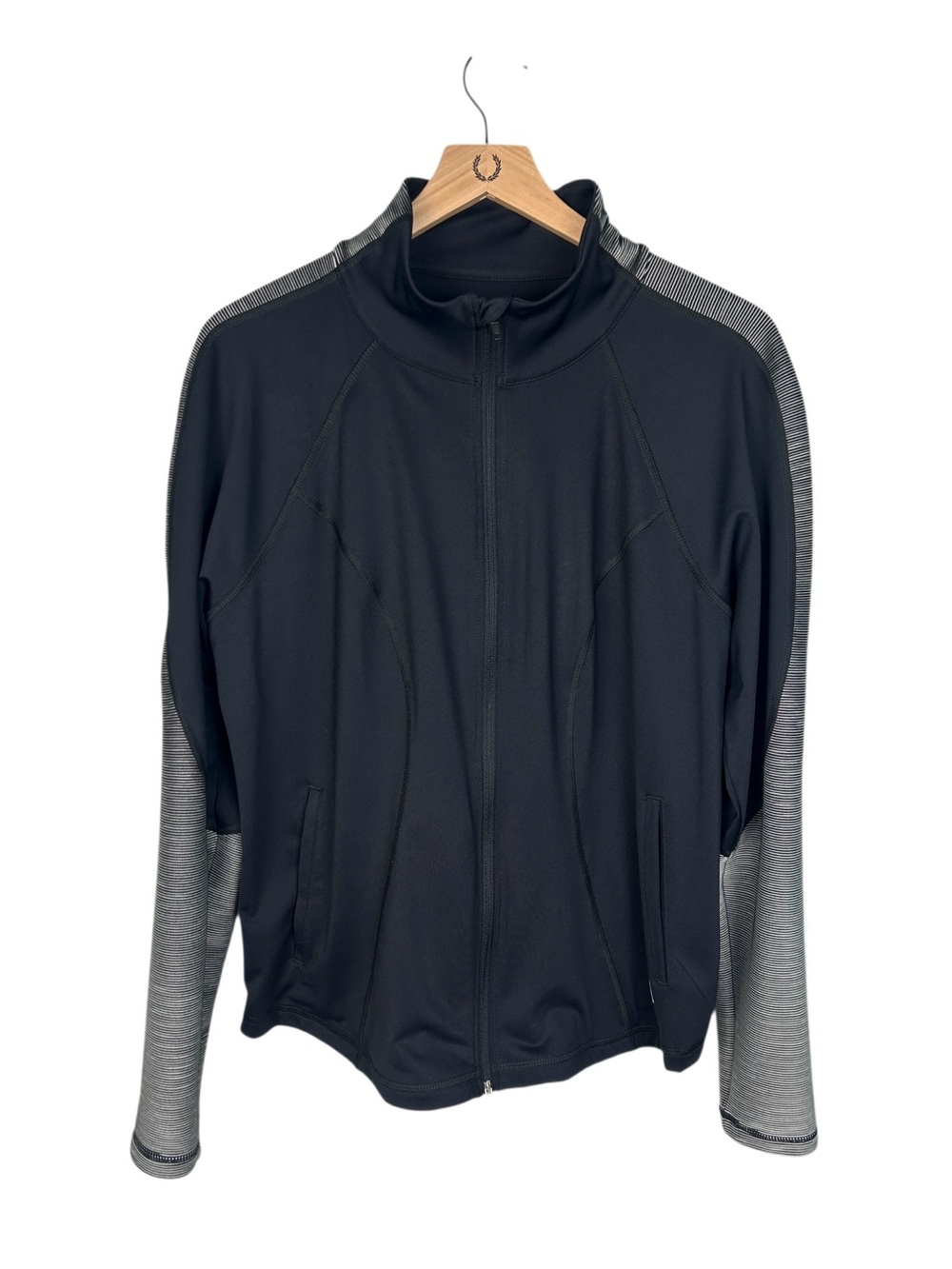 Women’s Fila Black and Gray Athletic Zip-Front Jacket